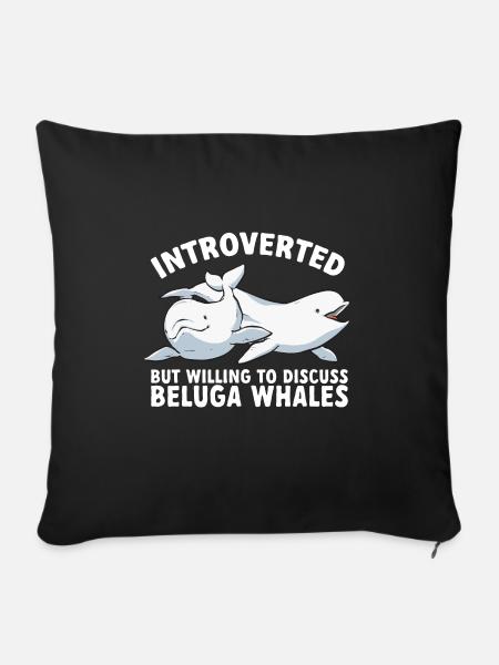 Weißwal Beluga Wal - Sofakissenbezug 45 x 45 cm - Schwarz