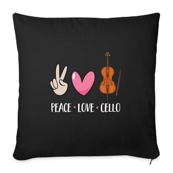 Violoncelliste Violoncelliste Musicien Violoncelle - Housse de coussin décorative 45 x 45 cm - noir - Devant
