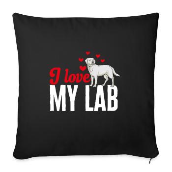 Labrador Retriever blanc Labrador Labrador blanc - Housse de coussin décorative 45 x 45 cm - noir - Devant