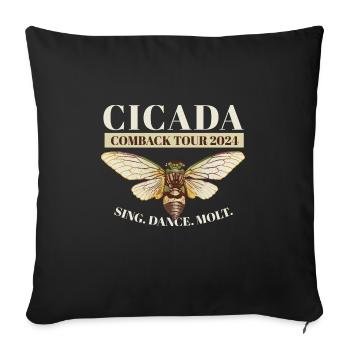 Cicada Brood Swarm Cicada Comeback Tour 2024 - Sofa pillowcase 17,3'' x 17,3'' (45 x 45 cm) - black - Front