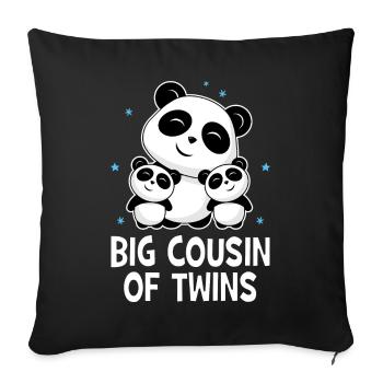 Big Cousin Of Twins - Cute Panda Pandas - Sofa pillowcase 17,3'' x 17,3'' (45 x 45 cm) - black - Front