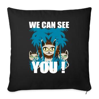 we see you - we can see you Löwenbande t shirt - Sofa pillowcase 17,3'' x 17,3'' (45 x 45 cm) - black - Front