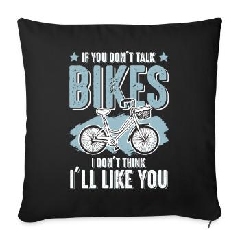 Bicycle cycling bike - Sofa pillowcase 17,3'' x 17,3'' (45 x 45 cm) - black - Front