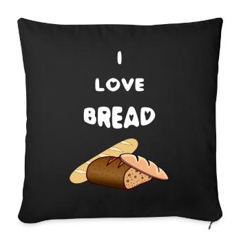 t-shirt sur le pain - Housse de coussin décorative 45 x 45 cm - noir - Devant