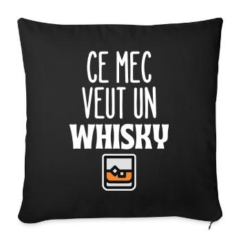 Ce mec veut un whisky - Housse de coussin décorative 45 x 45 cm - noir - Devant
