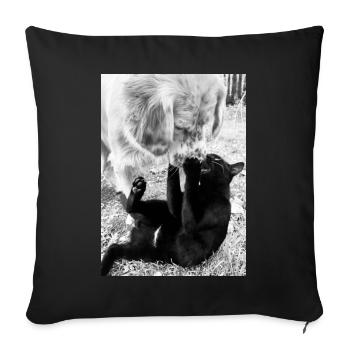 Chien Chat Meilleurs Amis - Housse de coussin décorative 45 x 45 cm - noir - Devant