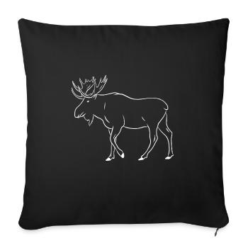Elch Hirsch Geweih Rentier Geschenk Geschenkidee - Sofakissenbezug 45 x 45 cm - Schwarz - Vorne