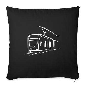 Train Locomotive Tram Elevated Railway Subway Symbol - Sofa pillowcase 17,3'' x 17,3'' (45 x 45 cm) - black - Front
