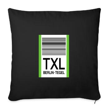 TXL Berlin-Tegel Aéroport de Never forget Bande à bagages - Housse de coussin décorative 45 x 45 cm - noir - Devant