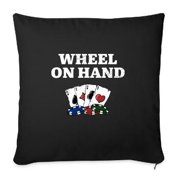Wheel on Hand Poker Casino Poker Joueur de jeu - Housse de coussin décorative 45 x 45 cm - noir - Devant