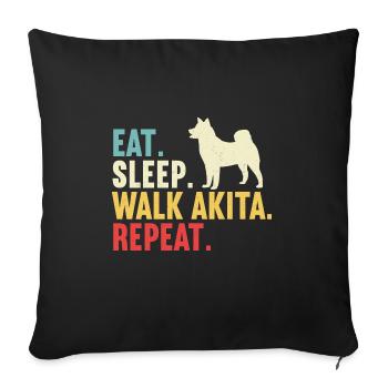 Akita Inu américain - Housse de coussin décorative 45 x 45 cm - noir - Devant