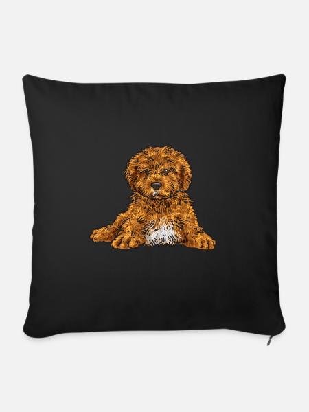 Cavapoo Capoodle Cavoodle Hund Geschenk - Sofakissenbezug 45 x 45 cm - Schwarz