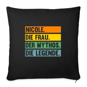 Nicole - Sofakissenbezug 45 x 45 cm - Schwarz - Vorne