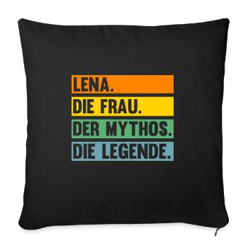 Lena - Sofakissenbezug 45 x 45 cm - Schwarz - Vorne
