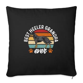 Bouvier australien chien rouge bleu talon - Housse de coussin décorative 45 x 45 cm - noir - Devant