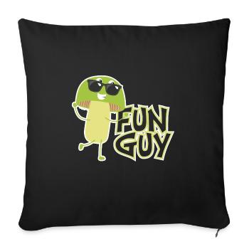 Guy Fun Fungi Mushroom - Sofakissenbezug 45 x 45 cm - Schwarz - Vorne