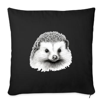 Cute vintage hedgehog - Sofa pillowcase 17,3'' x 17,3'' (45 x 45 cm) - black - Front