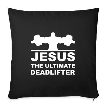 Jésus L’ultime soulevé de terre rétro Jésus - Housse de coussin décorative 45 x 45 cm - noir - Devant