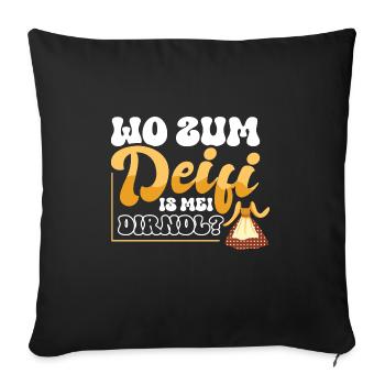 Wo zum Deifi is mei Dirndl? - Sofakissenbezug 45 x 45 cm - Schwarz - Vorne