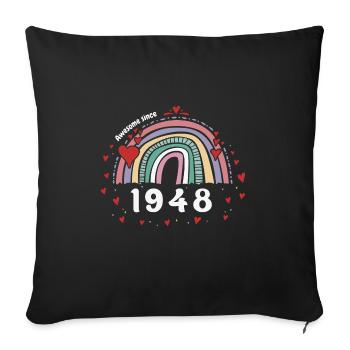 Cute Rainbow Awesome 1948 - 75. Geburtstag mit - Sofakissenbezug 45 x 45 cm - Schwarz - Vorne