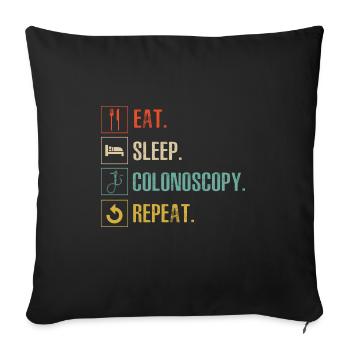 Gastroenterology Endoscopy Colonoscopy - Sofa pillowcase 17,3'' x 17,3'' (45 x 45 cm) - black - Front