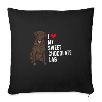 Chocolate Labrador Retriever Hund - Sofakissenbezug 45 x 45 cm - Schwarz - Vorne