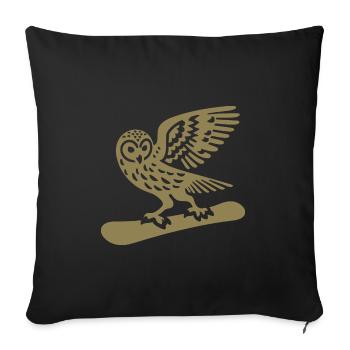 Eule Snowboard Snowboarder Minimalistisches Design - Sofakissenbezug 45 x 45 cm - Schwarz - Vorne