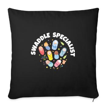 Spécialiste de l’emmaillotage Travail et accouchement post-partum - Housse de coussin décorative 45 x 45 cm - noir - Devant