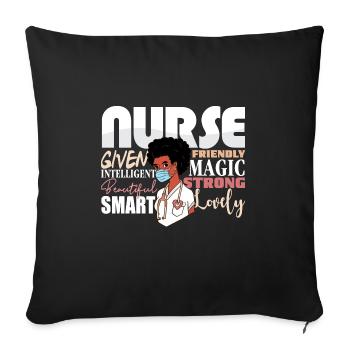 Black Nurse Pride African American Roots Afro - Sofakissenbezug 45 x 45 cm - Schwarz - Vorne