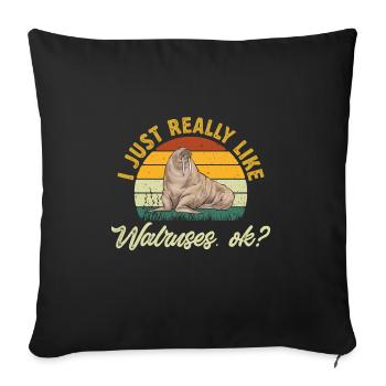 Walrus - Sofa pillowcase 17,3'' x 17,3'' (45 x 45 cm) - black - Front