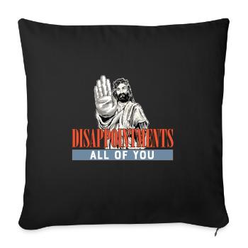 Déceptions à tous drôle Jesus Facepalm - Housse de coussin décorative 45 x 45 cm - noir - Devant