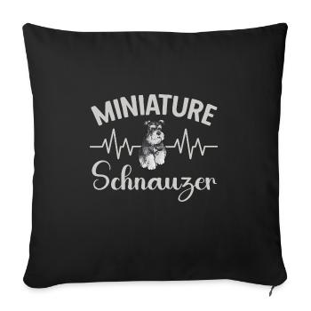 Schnauzer nain Chien Schnauzer - Housse de coussin décorative 45 x 45 cm - noir - Devant