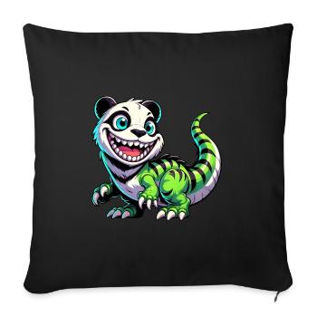 Fantaisiste Dino T-Rex Panda Créature mythique - Housse de coussin décorative 45 x 45 cm - noir - Devant