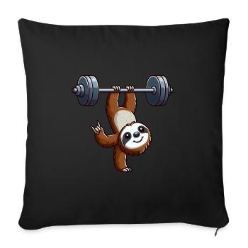 Lazy Animal Fitness Funny Sloth Weightlifting - Sofa pillowcase 17,3'' x 17,3'' (45 x 45 cm) - black - Front