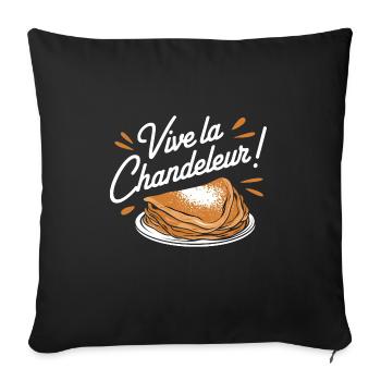 Vive la Chandeleur - Housse de coussin décorative 45 x 45 cm - noir - Devant