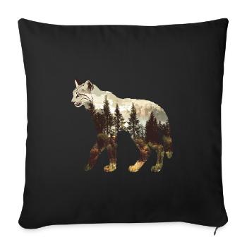 Lynx - Housse de coussin décorative 45 x 45 cm - noir - Devant