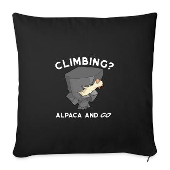 Climbing Alpaca Climbing Alpaca Outdoor Gift - Sofa pillowcase 17,3'' x 17,3'' (45 x 45 cm) - black - Front