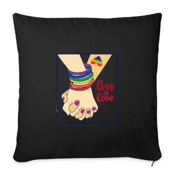 gay lesbian LGBTQIA + - Sofa pillowcase 17,3'' x 17,3'' (45 x 45 cm) - black - Front