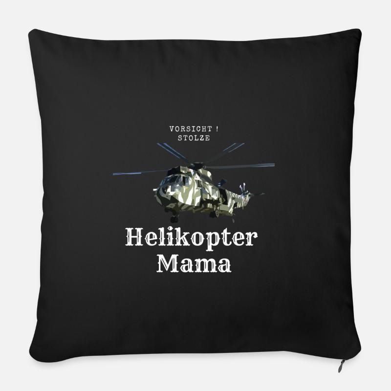 Stolze Helikoptermama - Sofakissenbezug 45 x 45 cm - Schwarz