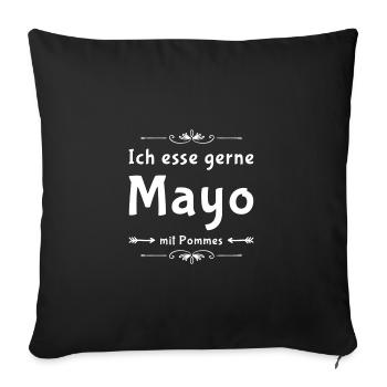 Mayo mit Pommes - Sofakissenbezug 45 x 45 cm - Schwarz - Vorne