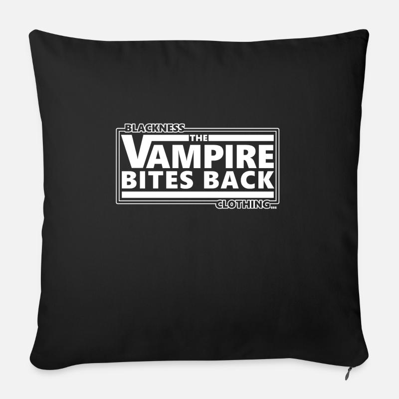THE VAMPIRE BITES BACK - Comique drôle de nerf gothique - Housse de coussin décorative 45 x 45 cm - noir