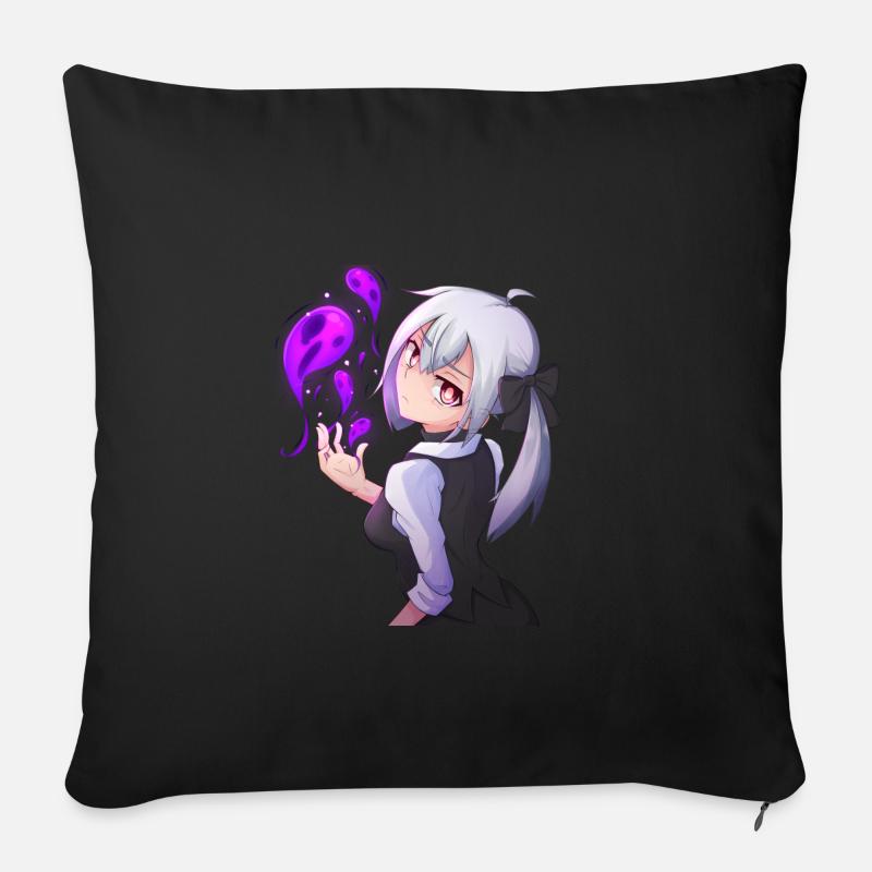 Anime dunkle Magierin - Sofakissenbezug 45 x 45 cm - Schwarz