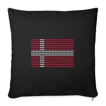 Drapeau Danemark Dannebrog Idée cadeau Danebrog - Housse de coussin décorative 45 x 45 cm - noir - Devant
