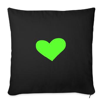 Grünes Herz Geschenkidee - Sofakissenbezug 45 x 45 cm - Schwarz - Vorne