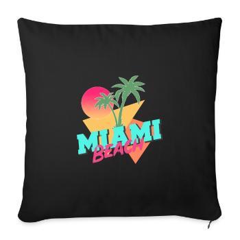 Miami Beach Strand - Sofa pillowcase 17,3'' x 17,3'' (45 x 45 cm) - black - Front
