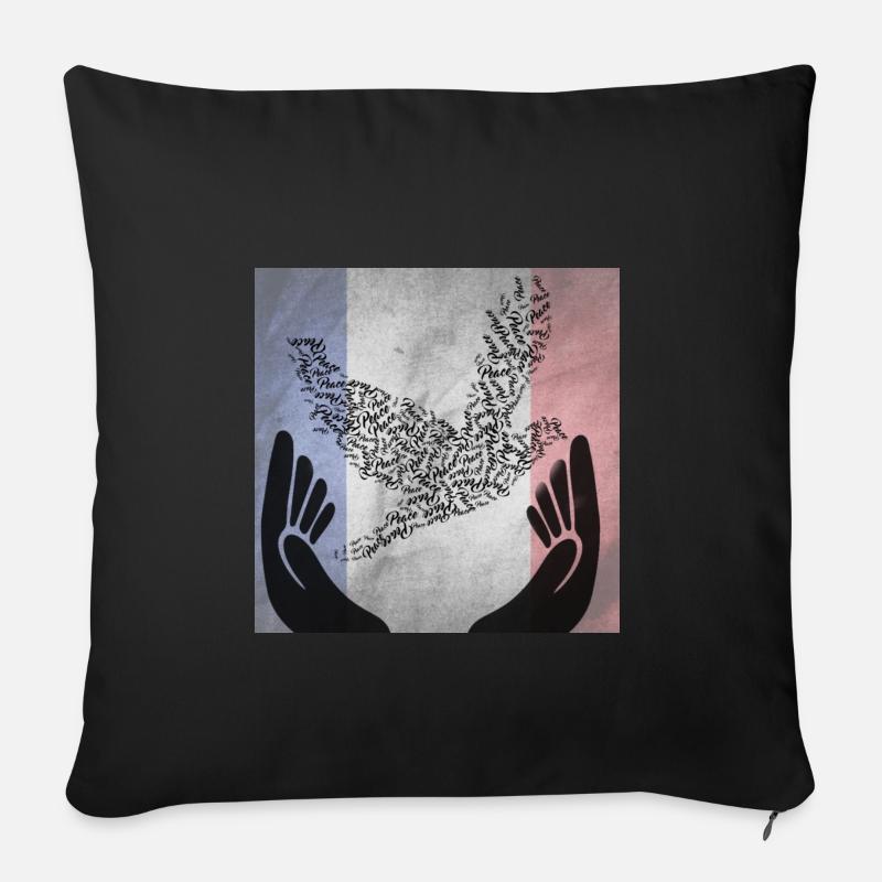 Frieden - Sofakissenbezug 45 x 45 cm - Schwarz