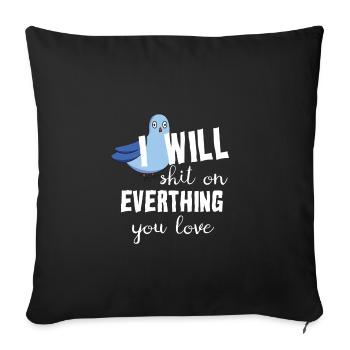 Pigeons Dove gift carrier pigeon bird - Sofa pillowcase 17,3'' x 17,3'' (45 x 45 cm) - black - Front