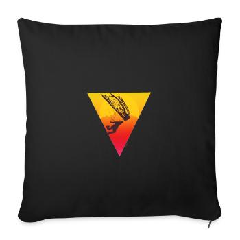 Parapente montagne liberté parapente - Housse de coussin décorative 45 x 45 cm - noir - Devant
