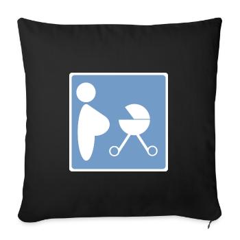MAN AT GRILL VS. WOMAN PARKING - Sofa pillowcase 17,3'' x 17,3'' (45 x 45 cm) - black - Front