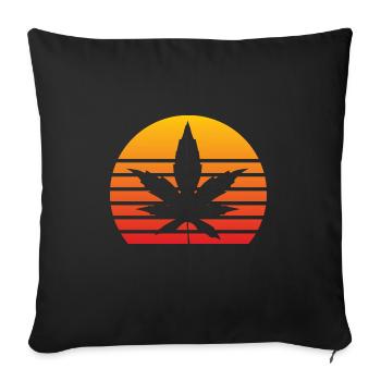 Weed Cannabis - Sofa pillowcase 17,3'' x 17,3'' (45 x 45 cm) - black - Front